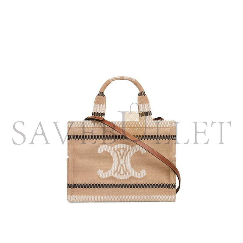 Ce1i*e small cabas thais in striped textile with triomphe 199162fv2.02bl (25.5*18.5*12cm)